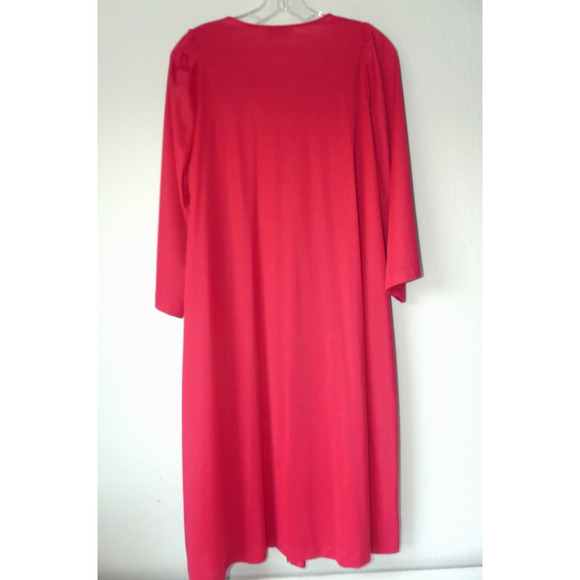 Vintage Shadowline Embroidered Robe LARGE Button Front Nylon Lounge - Picture 2 of 6